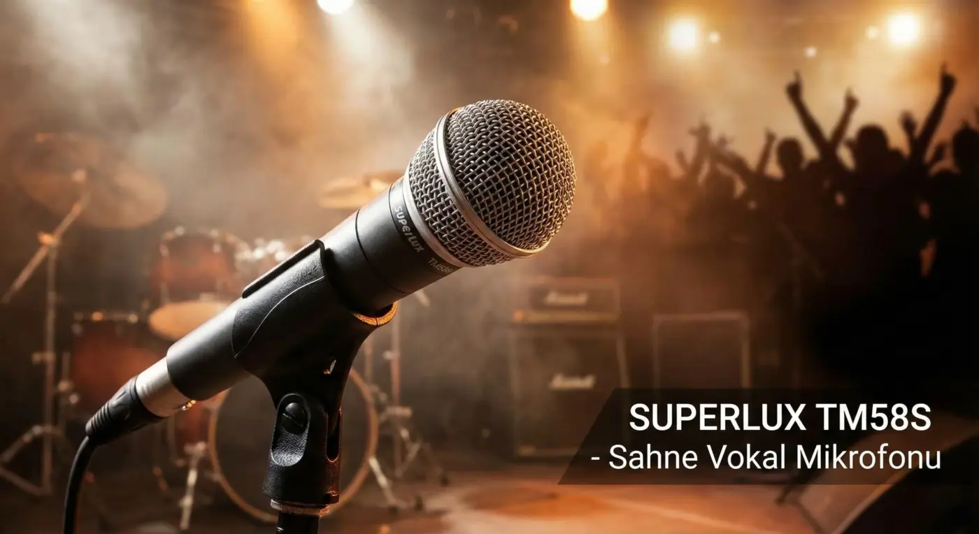 Superlux kulaklık mikrofon rehberi için Superlux TM58S vokal mikrofon görseli