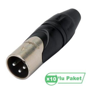 Amphenol AX3M 3 Pin XLR Erkek Konnektör ( 10'lu Paket )