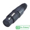 Losen La1011-5 Xlr 5-Pin Dişi Siyah Konnektör ( 10'lu Paket )