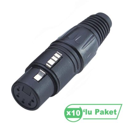 Losen La1011-5 Xlr 5-Pin Dişi Siyah Konnektör ( 10'lu Paket )