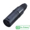 Losen La1012-5 Xlr 5-Pin Erkek Siyah Konnektör ( 10'lu Paket )