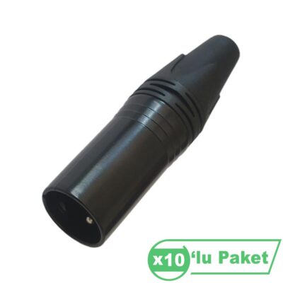 Losen La1032-2 Xlr 3-Pin Erkek Siyah Konnektör ( 10'lu Paket )