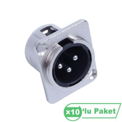 Losen La1092 Xlr 3-Pin Erkek Soket Konnektör ( 10'lu Paket )