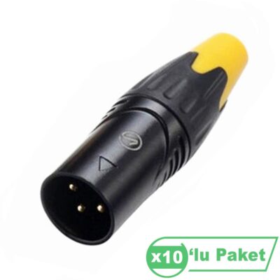 Losen La1129bg Xlr 3-Pin Erkek Konnektör Gold Pins ( 10'lu Paket )