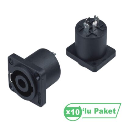 Losen Ld4015-1 Speakon Soket Konnektör Kare ( 10'lu Paket )